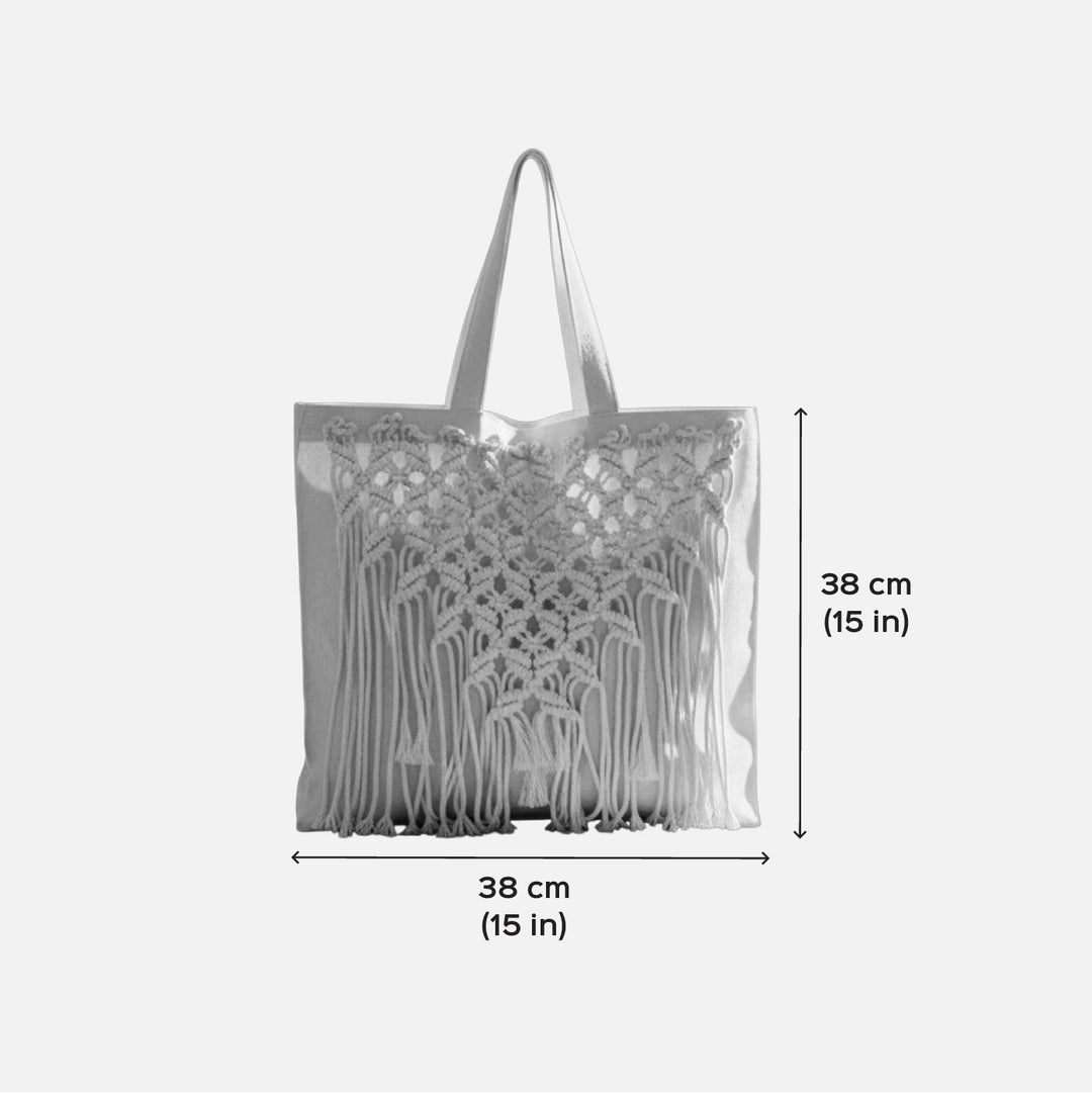 Handmade Macrame Grocery Tote Bag