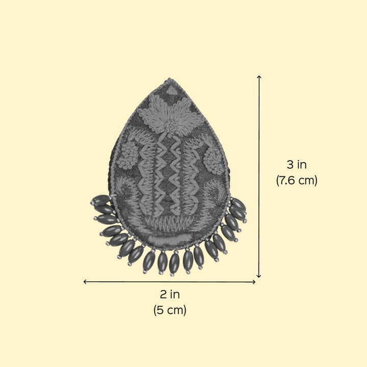 Hand Embroidered Beaded Pink & Blue Earrings