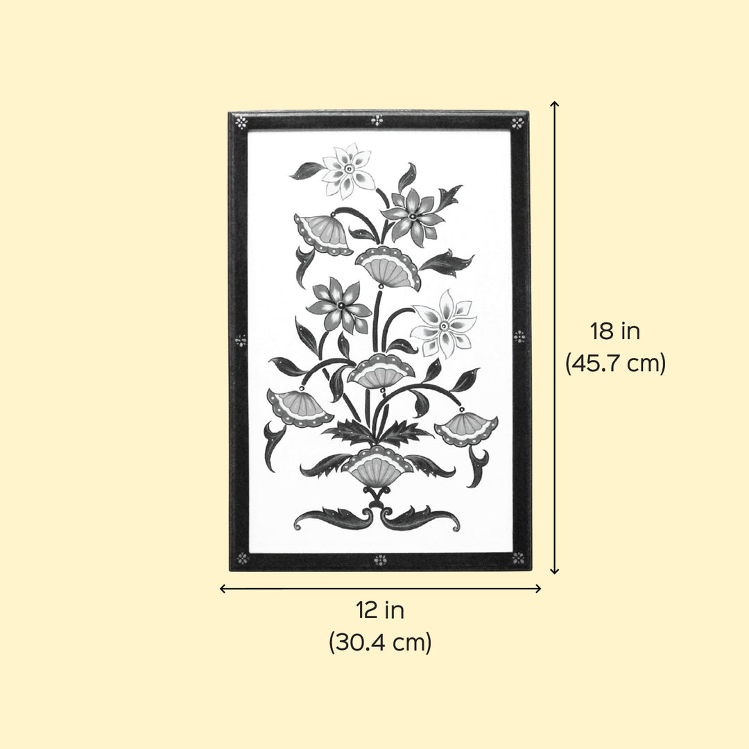 18 x 12 Inch | Tulsi | Framed Hand Painted Wall Painting