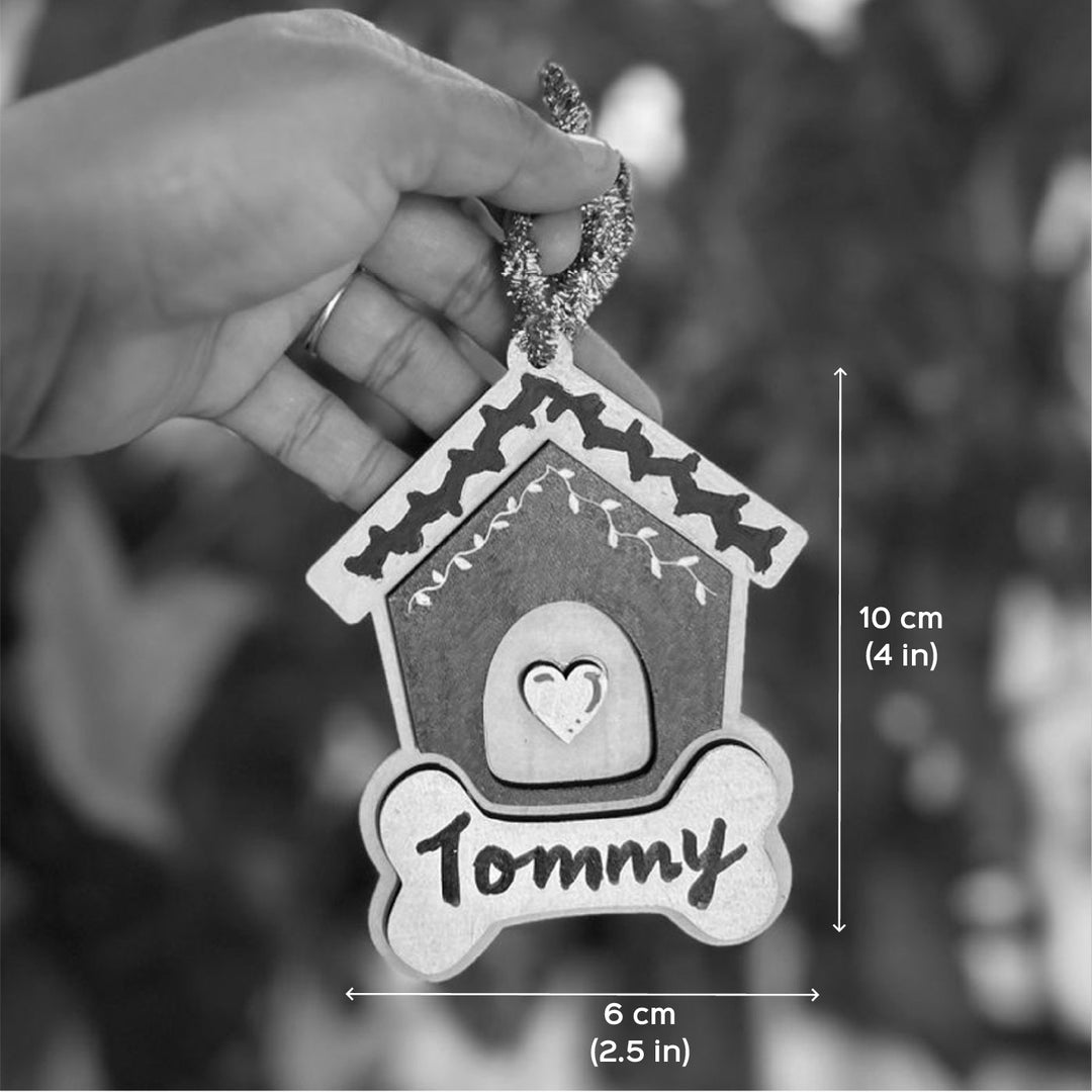 Personalized Hand-Painted Pet House Wooden Ornament For Christmas Decoration