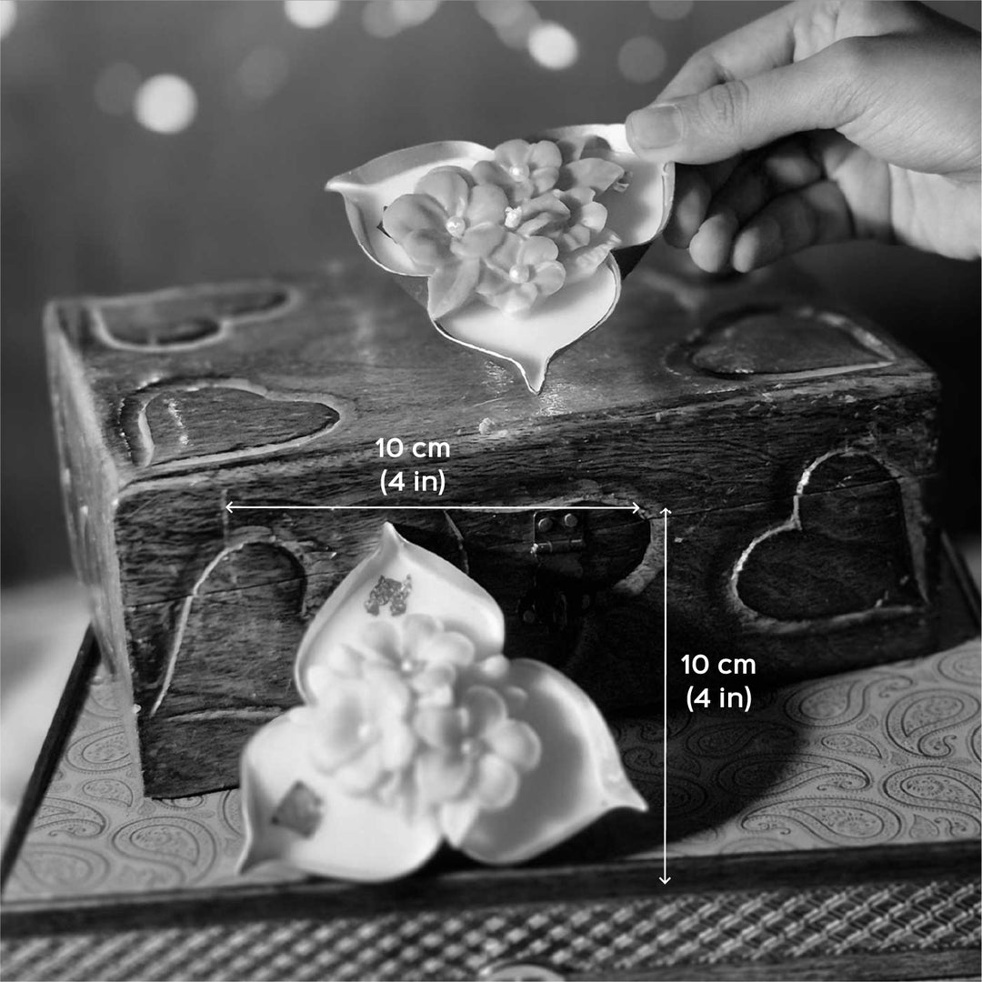 Set Of 2 | Handmade Tri Deep Floral Design Soy Wax Scented Candle