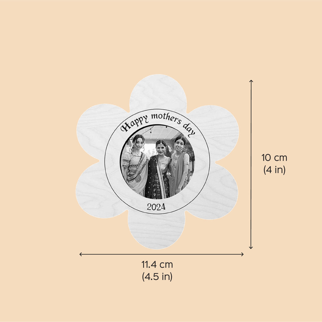 Photo Personalized Printed Flower Shaped Wooden Fridge Magnet For Mothers