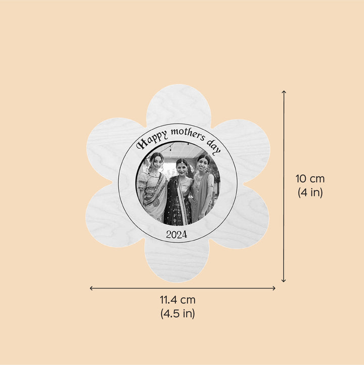 Photo Personalized Printed Flower Shaped Wooden Fridge Magnet For Mothers