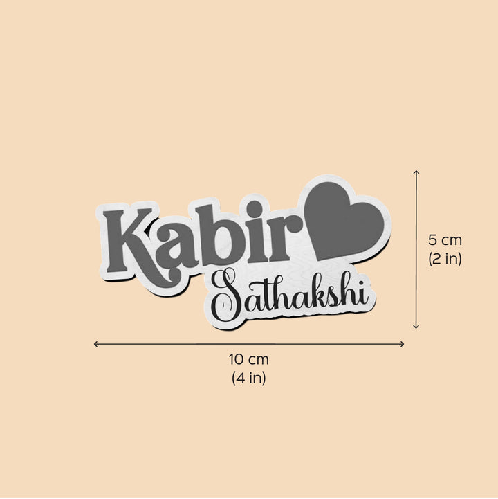 Personalized Printed Heart Theme Wooden Fridge Magnet