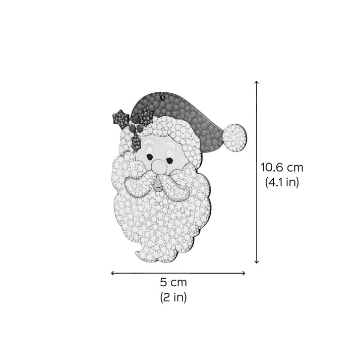 Hand-Painted Santa Dot Art Mdf Wood Ornament For Christmas Tree Decoration