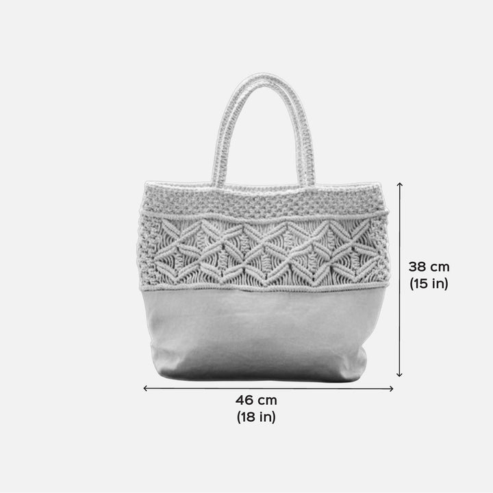 Handmade Macrame Beach Please Tote Bag