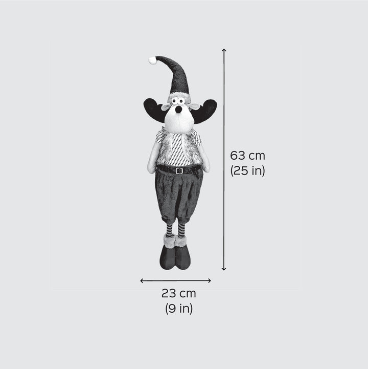 Foldable Tall Mr. Reindeer Self-Standing Woolen Decor For Christmas Table Decoration