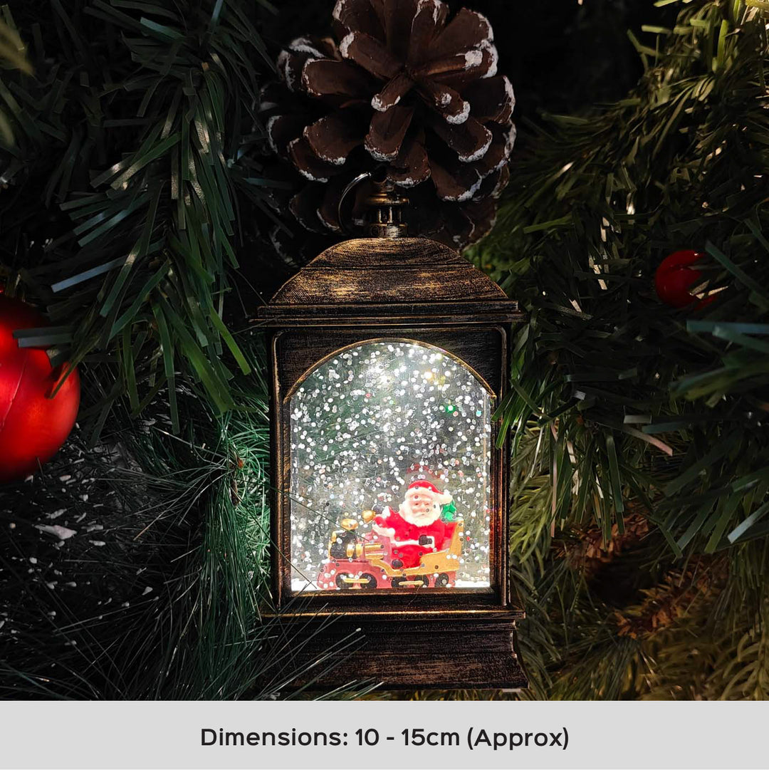 Handmade Light-Up Santa Roadtrip Lantern Ornament