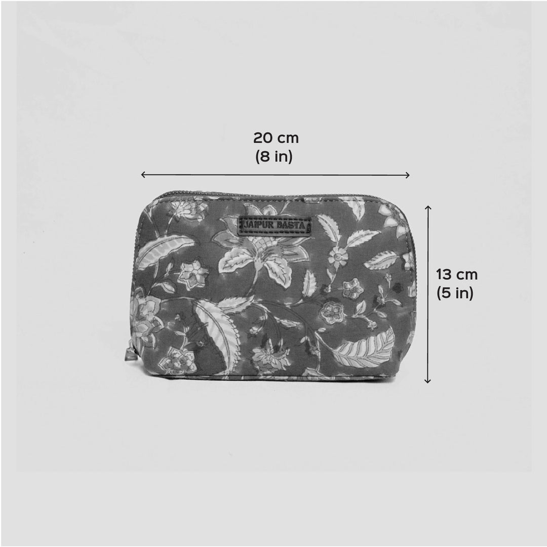 Basant Hand Block Printed Oval Pouch