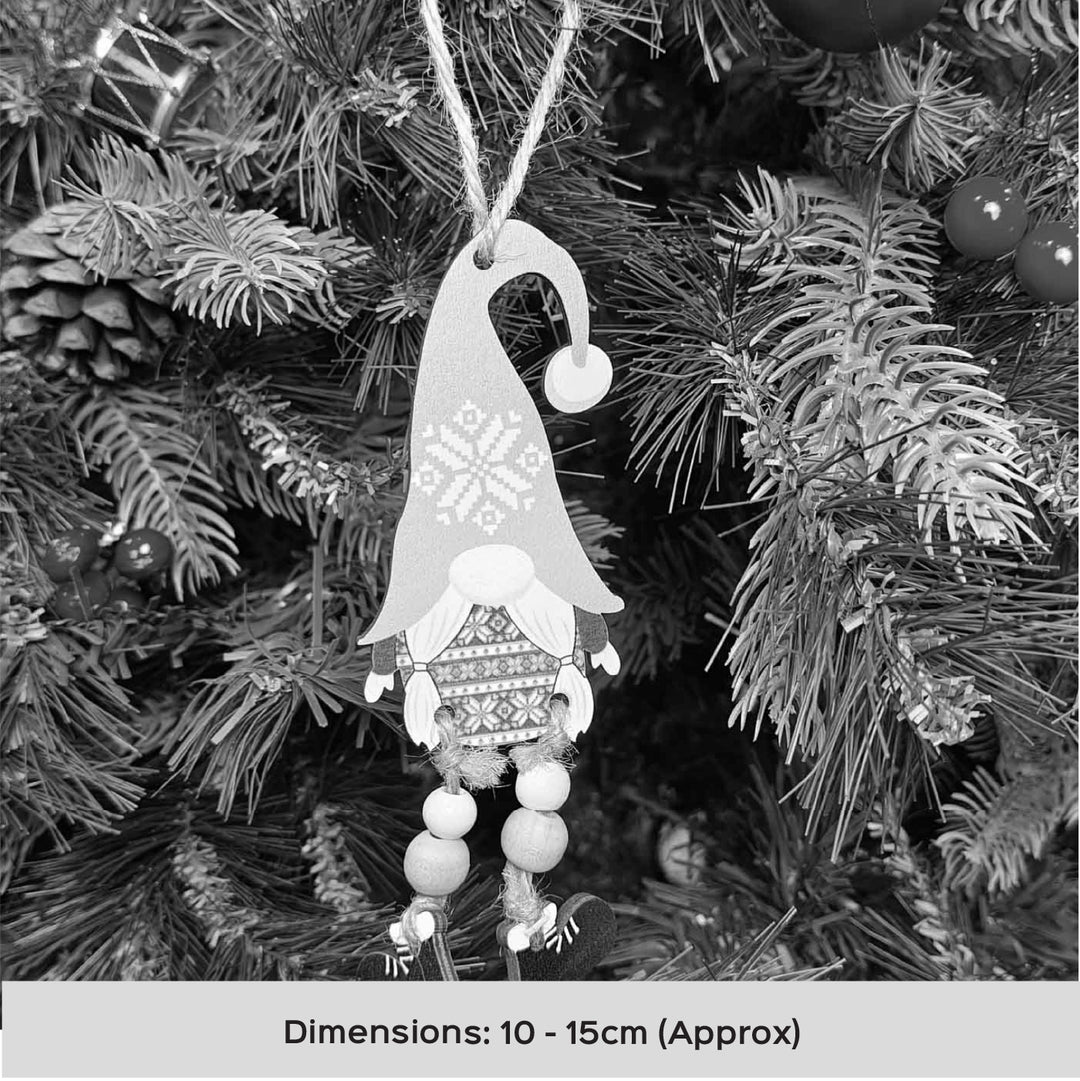 Handmade Woodland Grey Cap Gnome Ornament