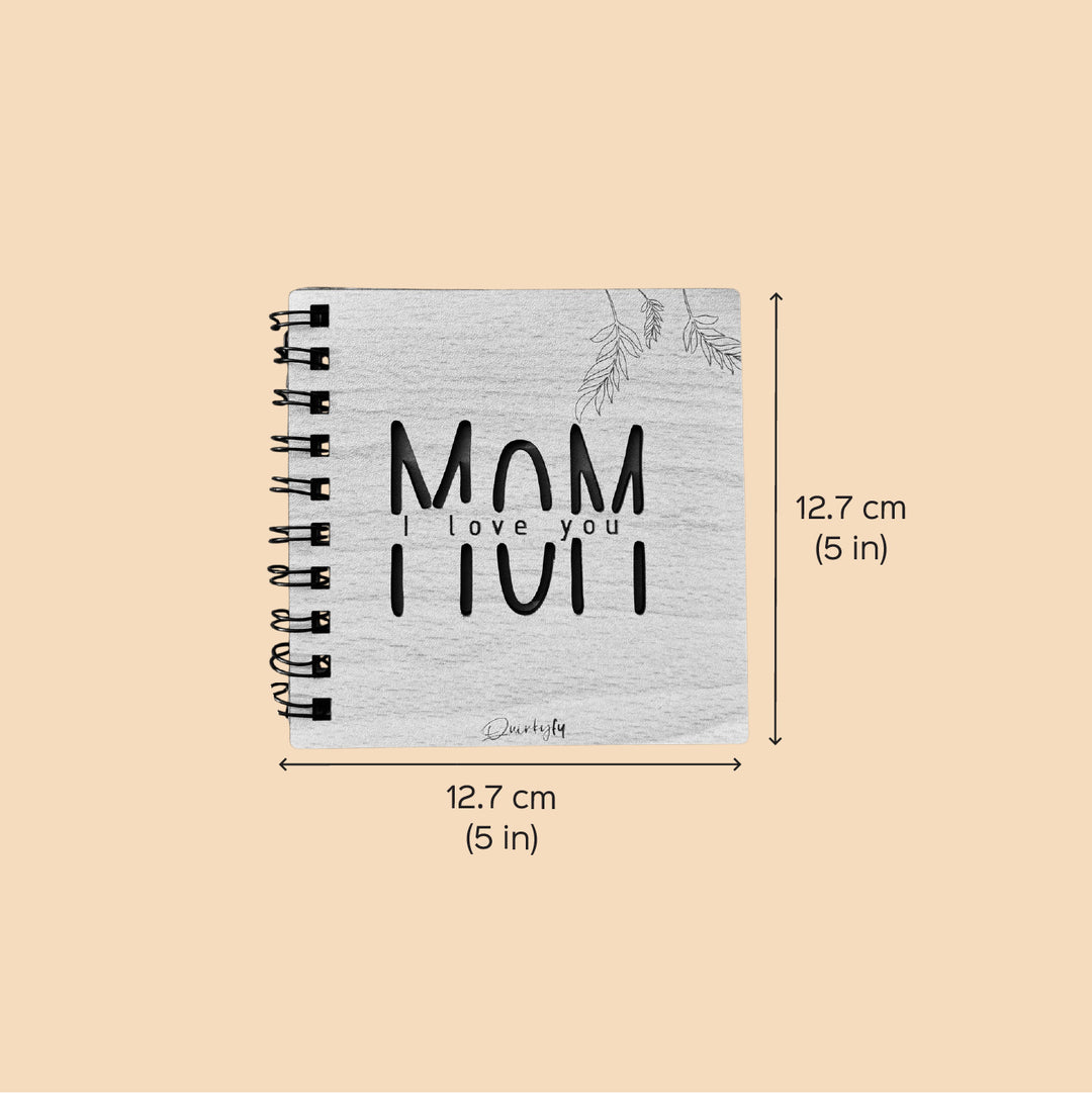 Handmade Elephant Theme MDF Wood Notebook For Mothers | 60 Pages