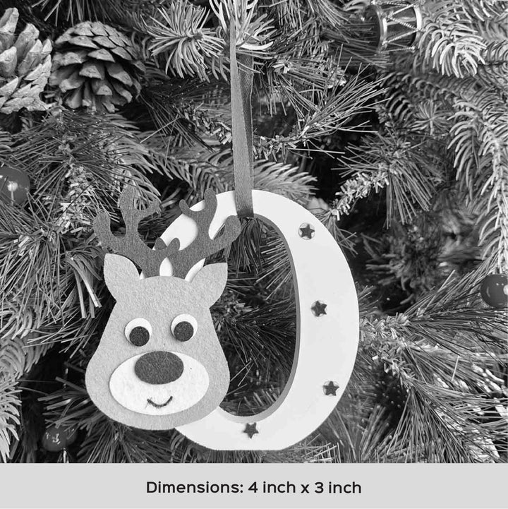 Handmade Reindeer Monogram Charm Ornament