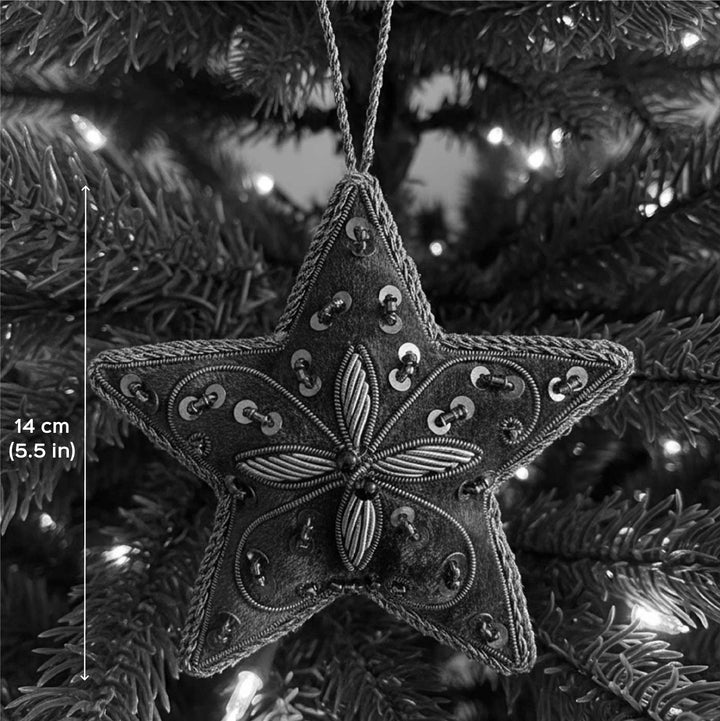 Purple Star Cotton Premium Zardozi Ornament