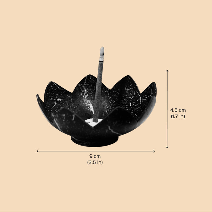 Eco-Friendly Handmade Coconut Shell Agarbatti Stand With Ash Catcher