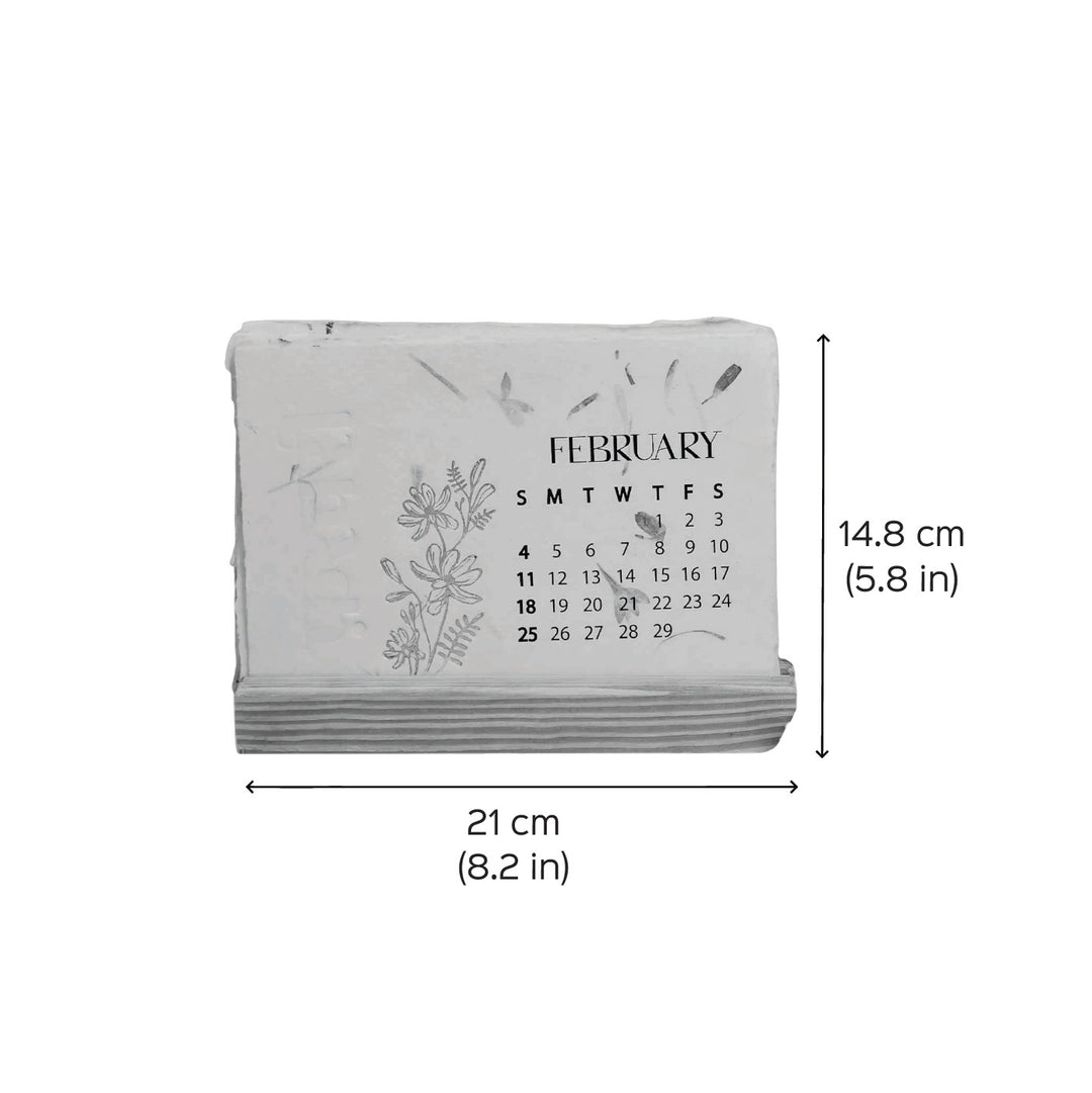 Handmade 2025 Petals Desk Calendar With Stand