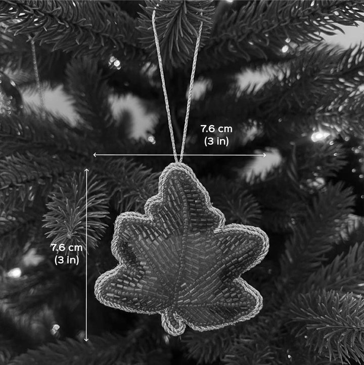 White Leaf Cotton Premium Zardozi Ornament