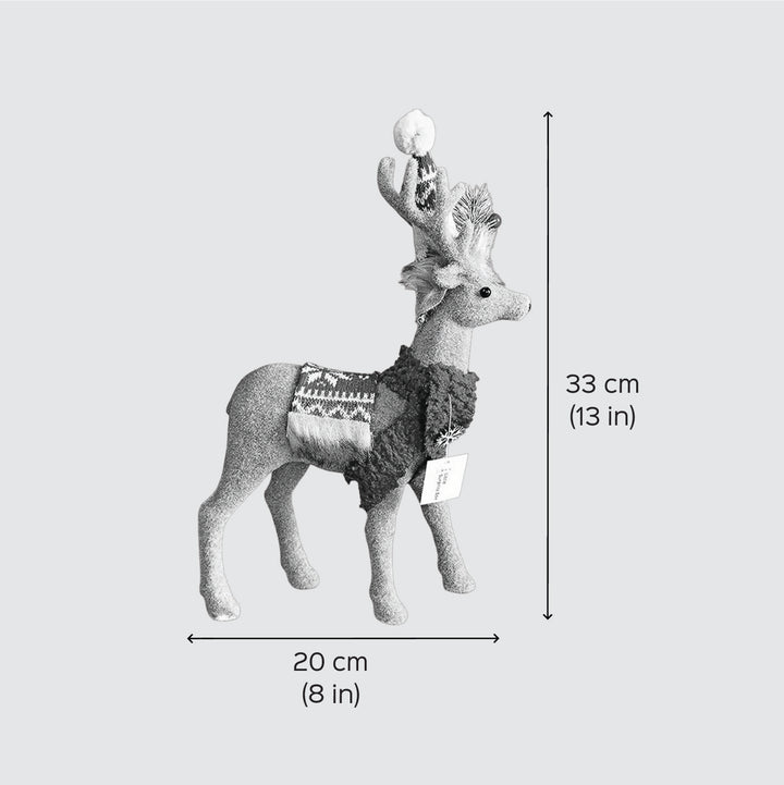 Themed Brown Deer Woolen Decor For Christmas Table Decoration