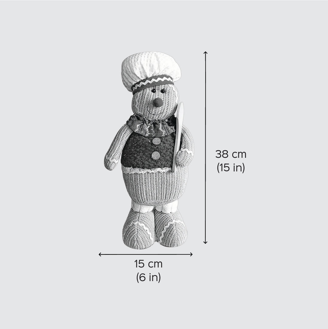 Lollipop Gingerbread Self-Standing Man Woolen Decor For Christmas Table Decoration