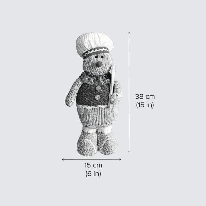 Lollipop Gingerbread Self-Standing Man Woolen Decor For Christmas Table Decoration