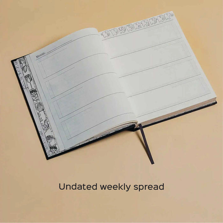 Handmade Manmohini Green  Planner With Habit Tracker | 160 Pages