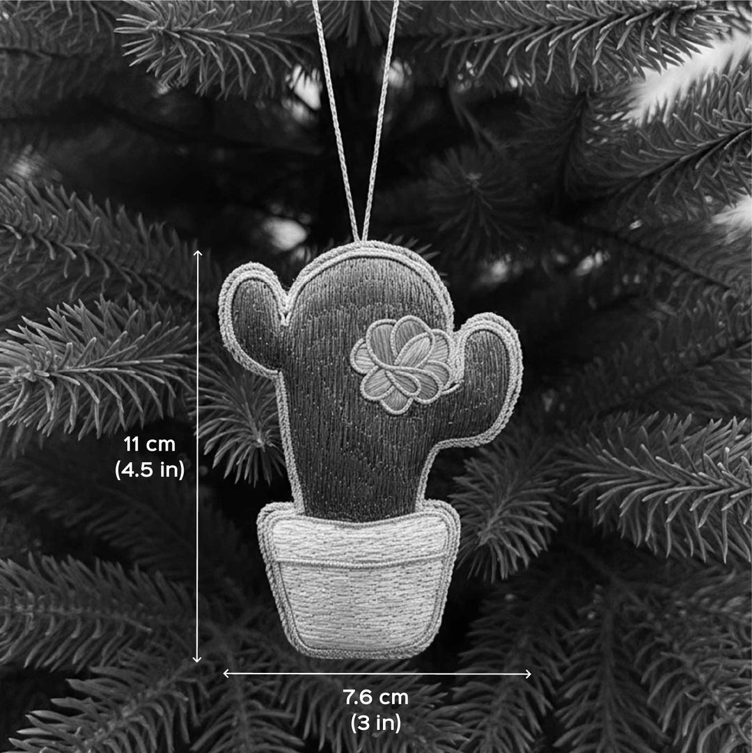 Cactus Sequin Handmade Premium Zardozi Ornament
