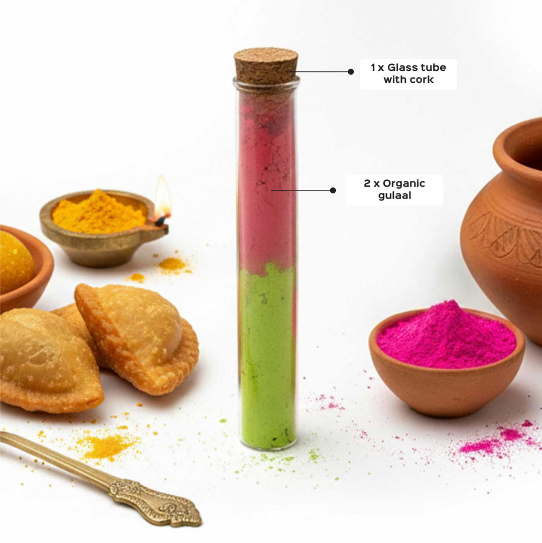 Assorted Premium Dual Colour Organic Gulaal Tube