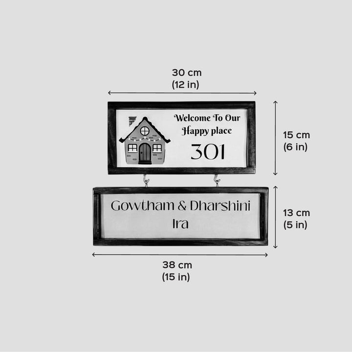 Two Pallet Rectangular Personalized Wooden Frame Name Plate