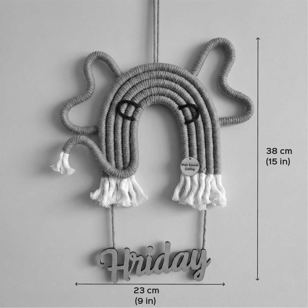 Personalized Macrame Elephant Theme Kids Name Plate