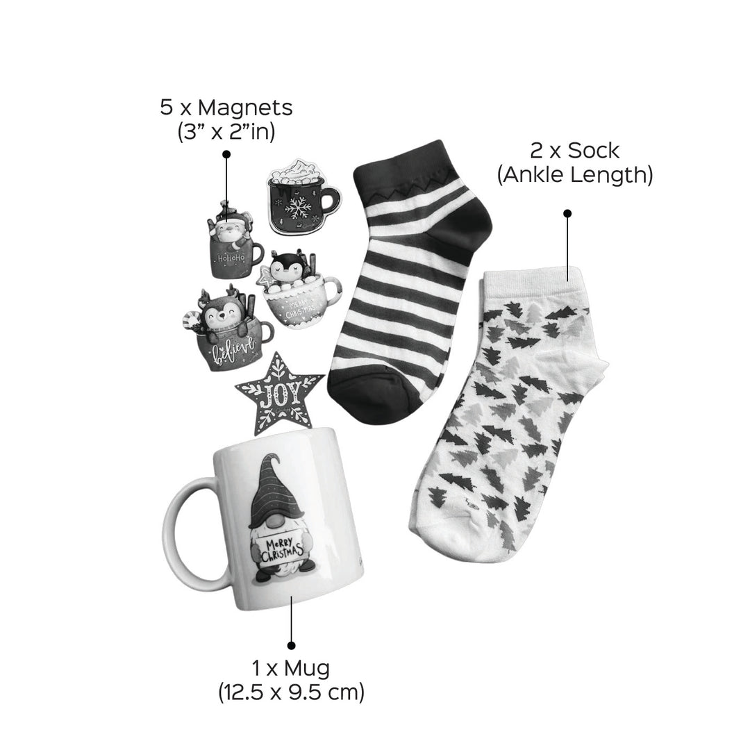 Xmas Vibes Only Magnets, Mug & Socks Hamper | Secret Santa Gift Ideas
