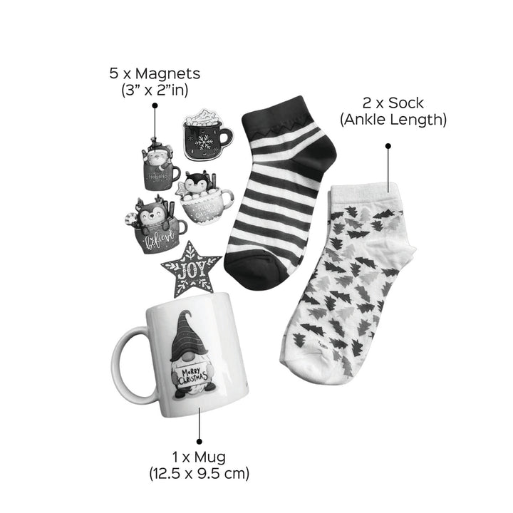 Xmas Vibes Only Magnets, Mug & Socks Hamper | Secret Santa Gift Ideas