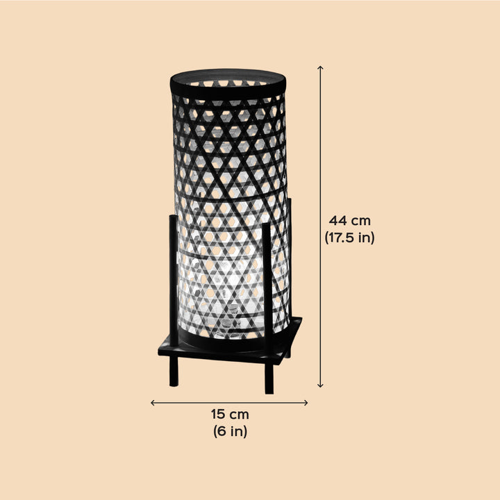 Handmade Bamboo Weaving Midnight Design Table Lamp