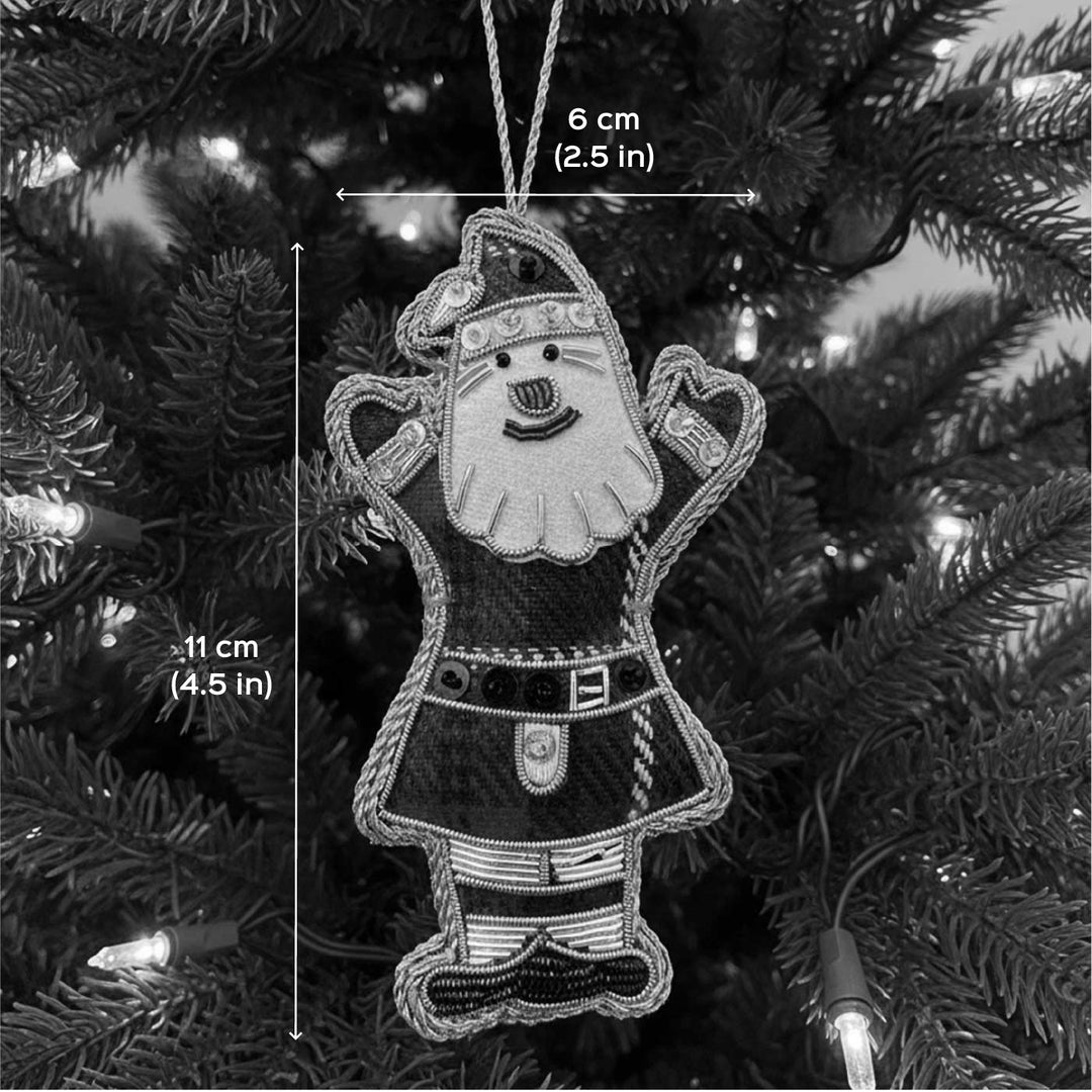 Santa Cotton Premium Zardozi Embroidered Ornament