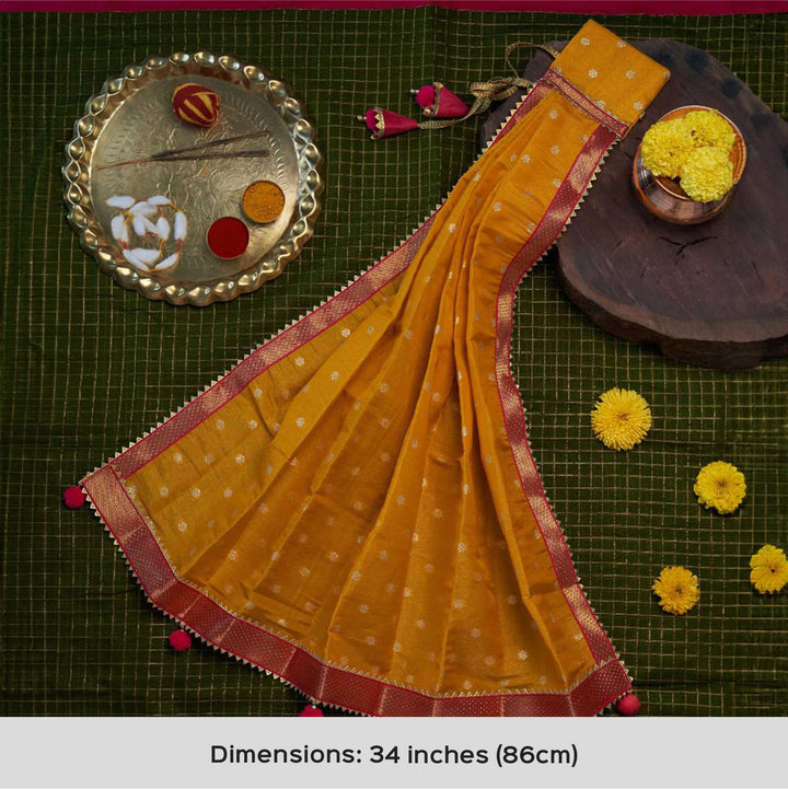 Traditional Pleated Gudi Vastra For Gudhi Padwa