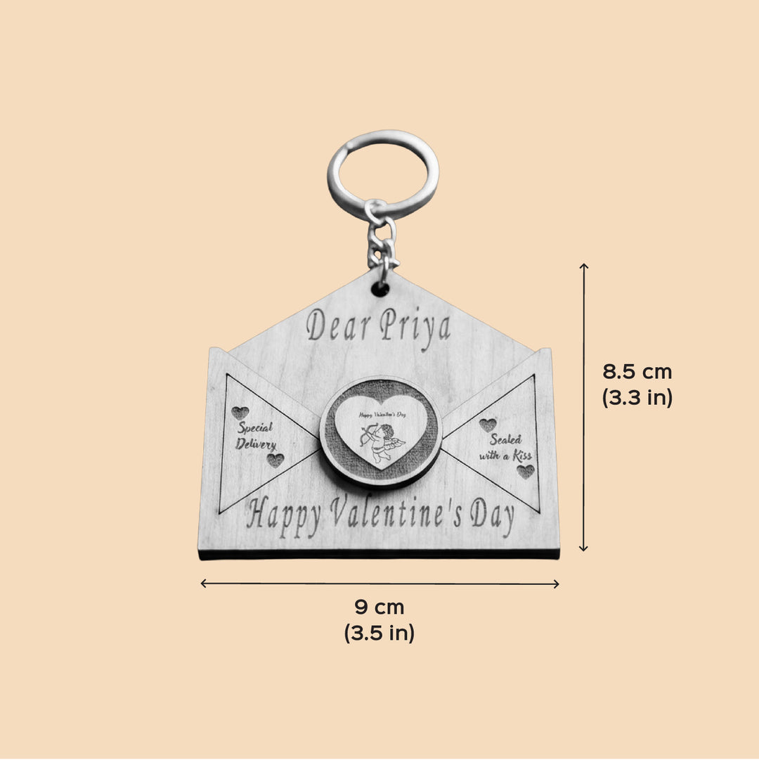 Personalized Letter To My Valentine Wooden Musical Bag Charm