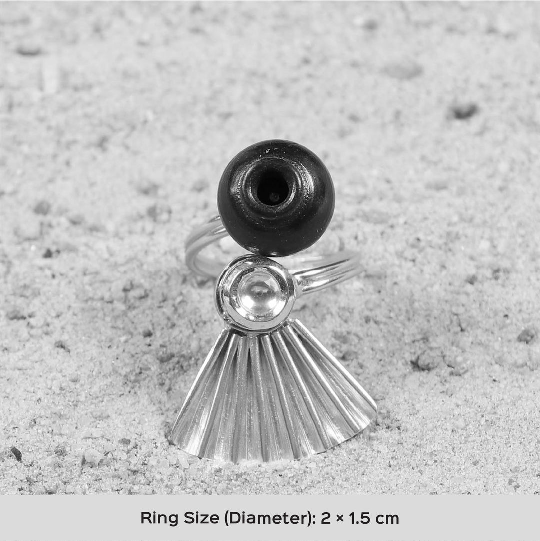 Contemporary Handmade Traditional Kali With Kundan Design Brass Ring | 22K Gold Plated