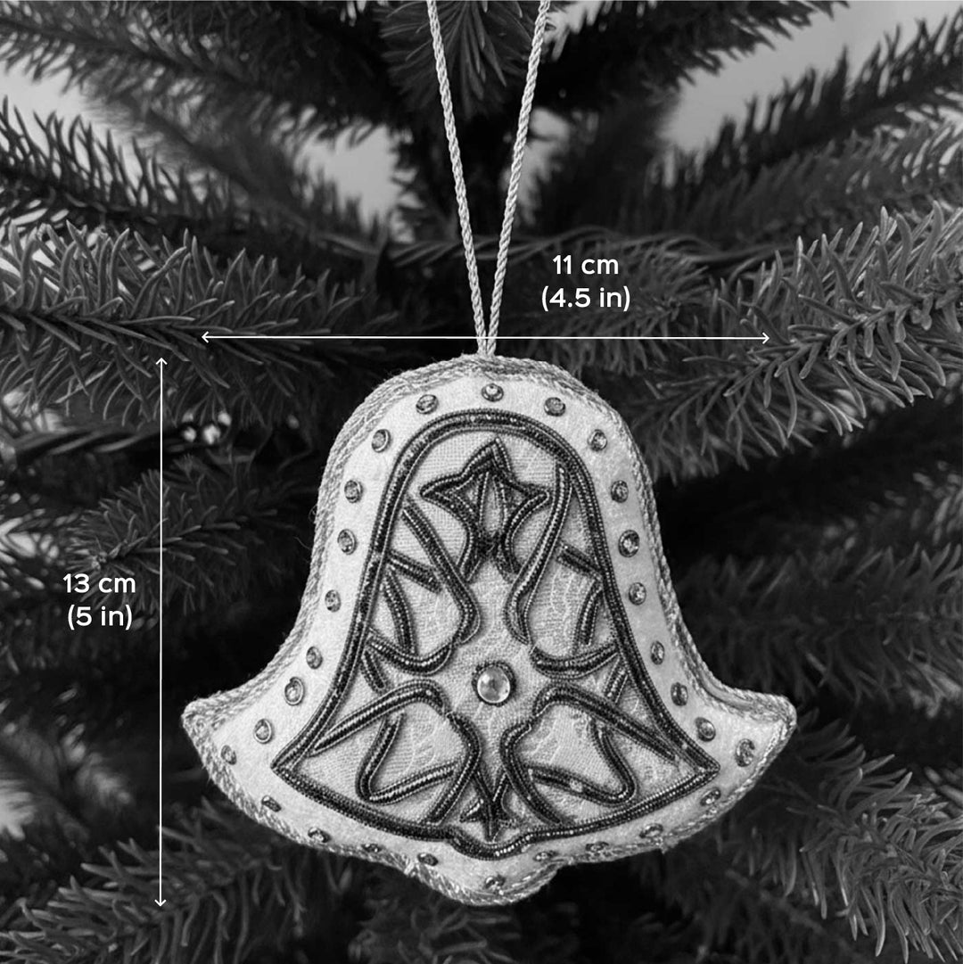 Silver Bell Cotton Premium Zardozi Ornament