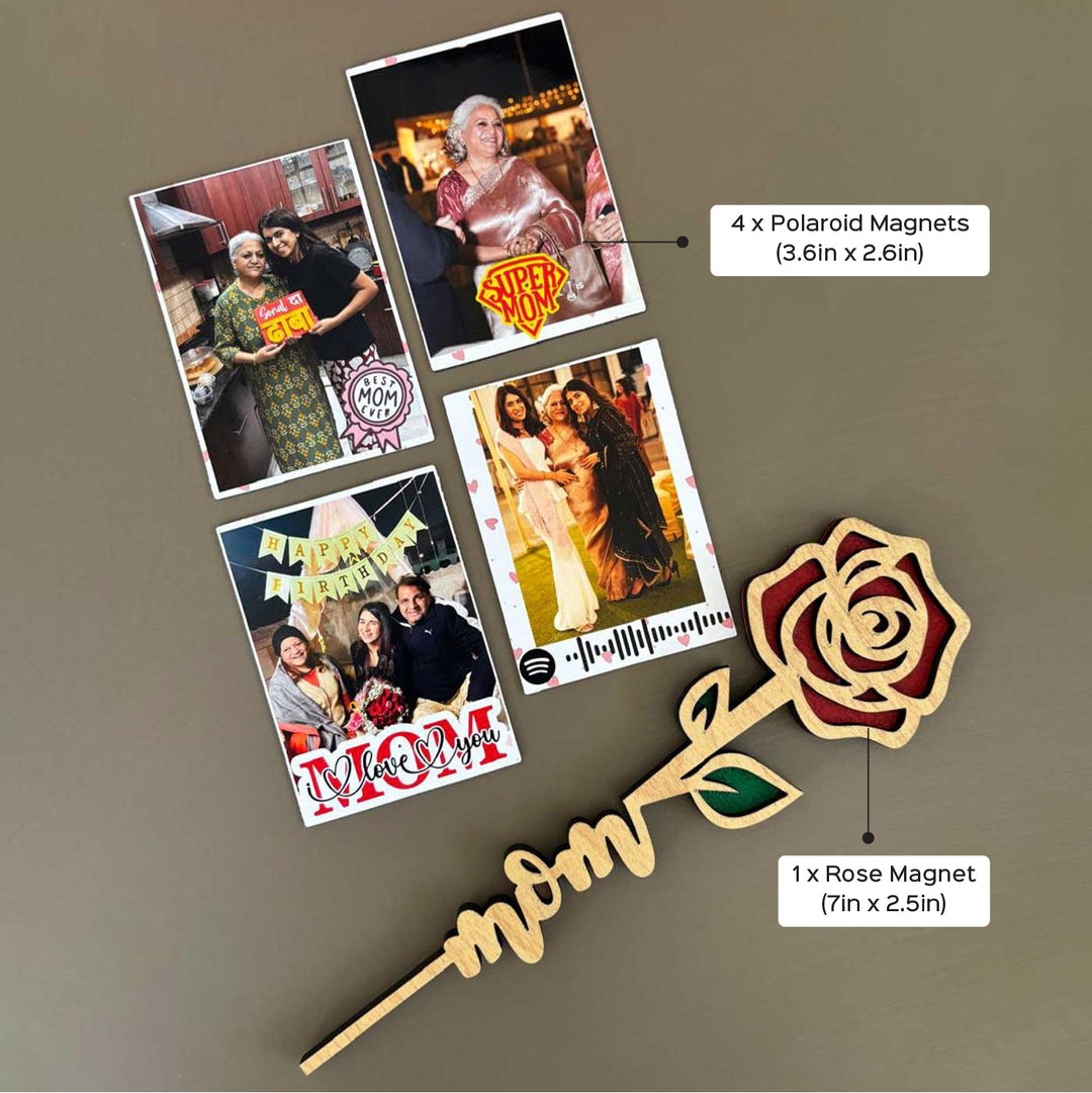 Photo Personalized Special Fridge Magnets Hamper For Mothers | Set of 5