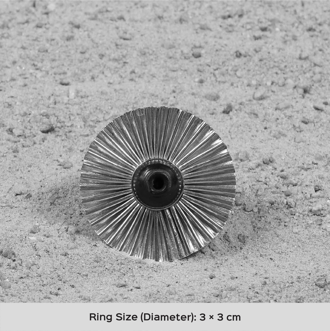 Minimal Handmade Traditional Round Kali Brass Ring | 22K Gold Plated