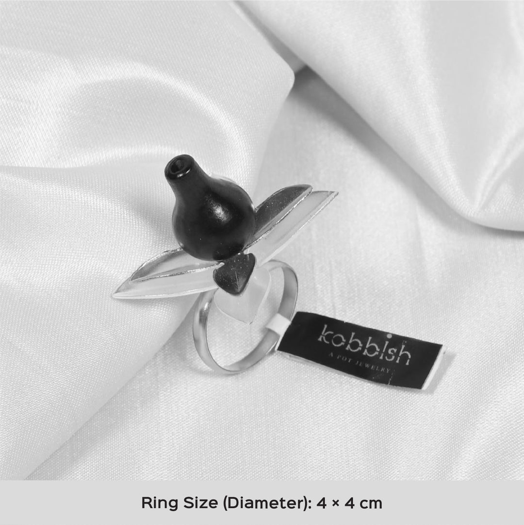 Minimal Handmade Traditional Rajasthani Guldasta Brass Ring | 22K Gold Plated