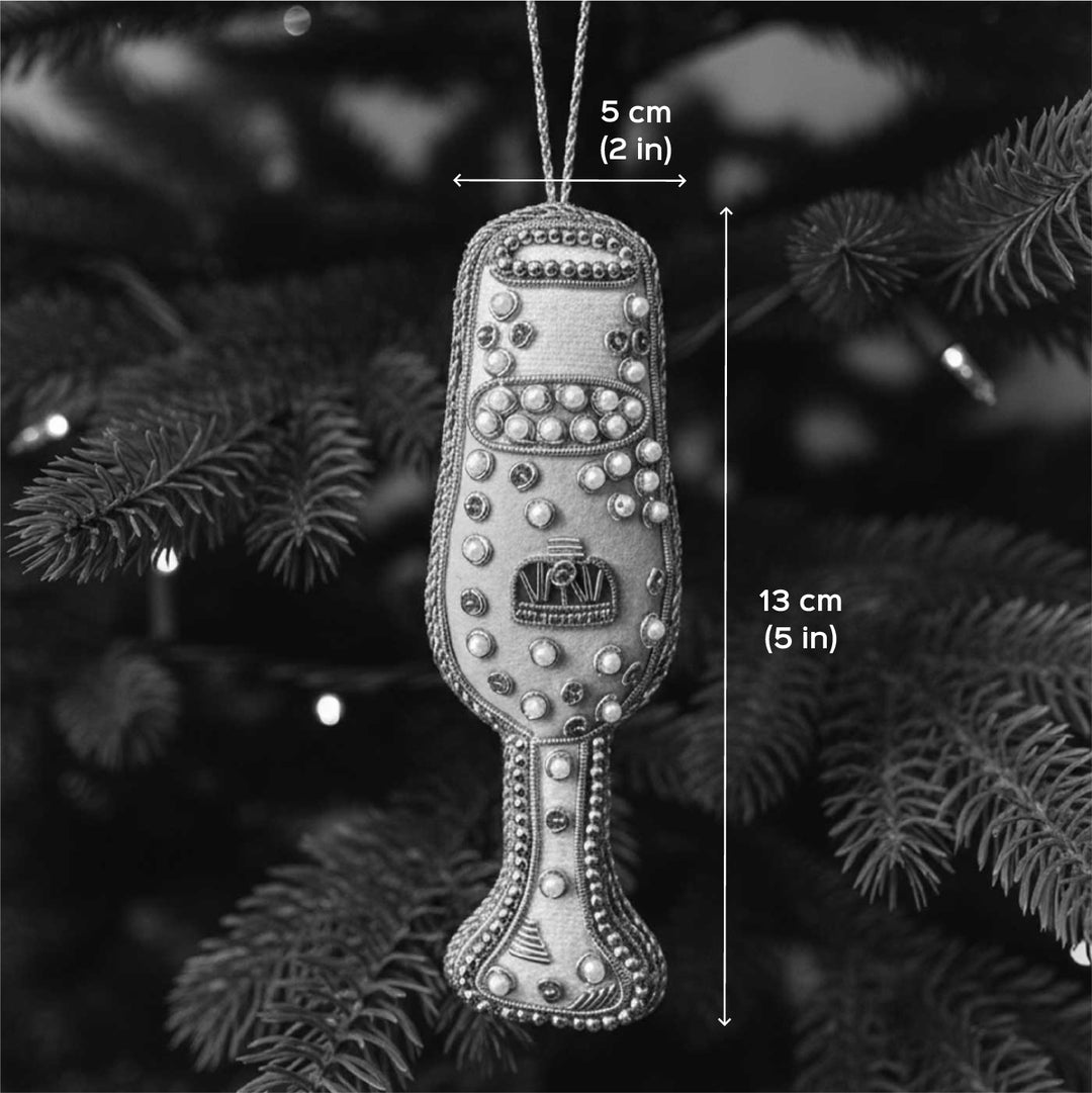 Champagne Flute Premium Zardozi Ornament