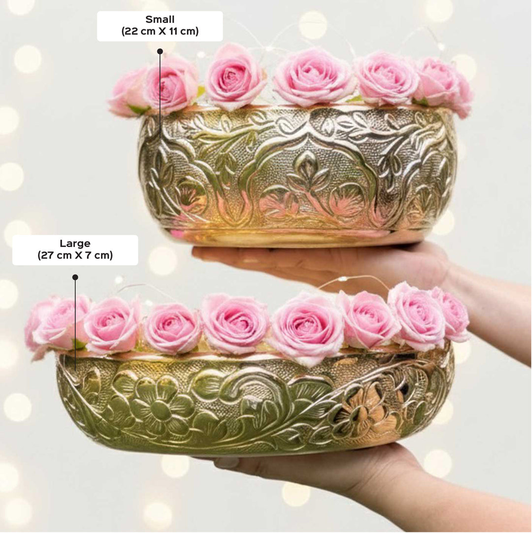 2 Pc | Swarna Sunshine Aluminum Golden Urli Set
