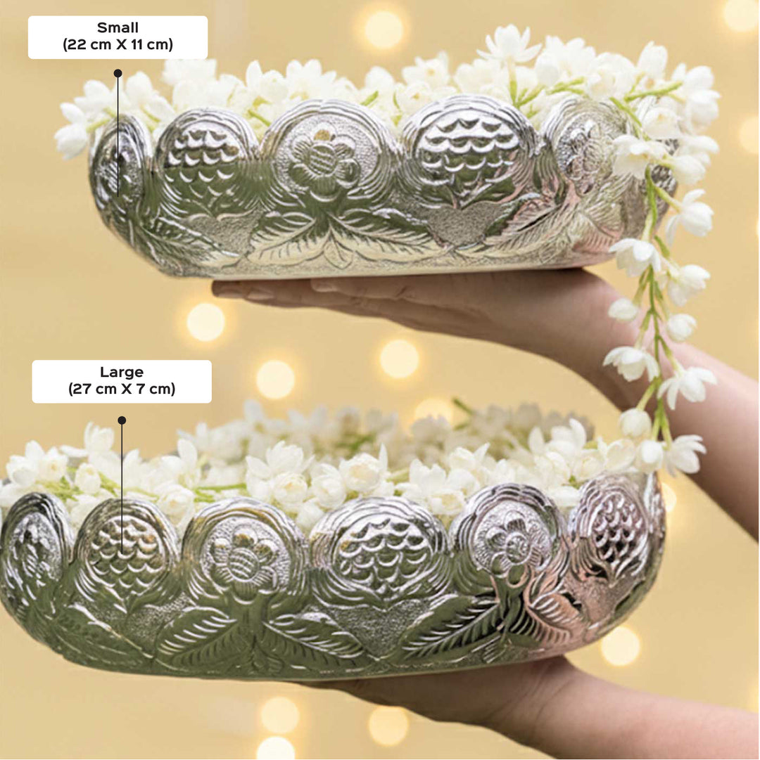 2 Pc | Moonshine Nickel Finish Urli Set