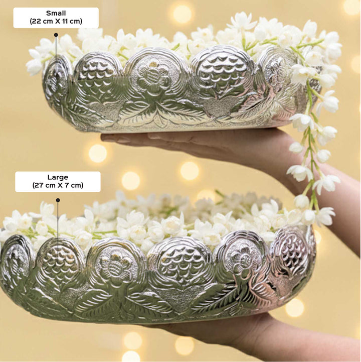 2 Pc | Moonshine Nickel Finish Urli Set