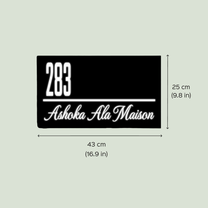 Personalized Classic Black And White LED Acrylic Name Plate