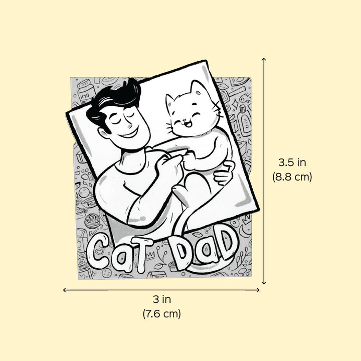 Printed Cat Dad MDF Wood Fridge Magnet