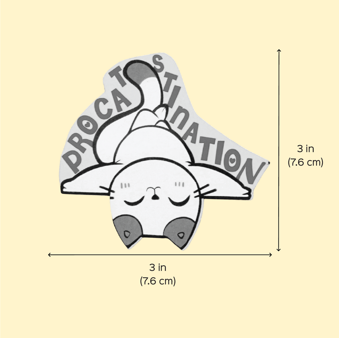 Printed Cat Theme "Procatsination" MDF Wood Fridge Magnet