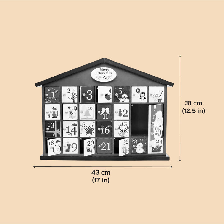 Handmade Wooden Tinsel Town House Advent Calendar