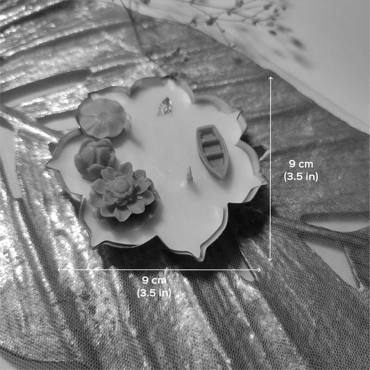Handmade Kamal Urli Lotus Pond Design Soy Wax Scented Candle