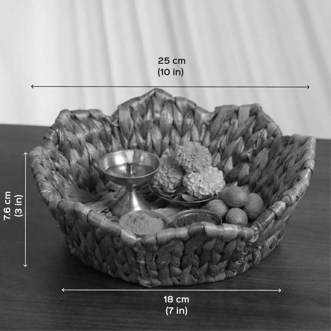 Handmade Water Hyacinth Lotus Tray