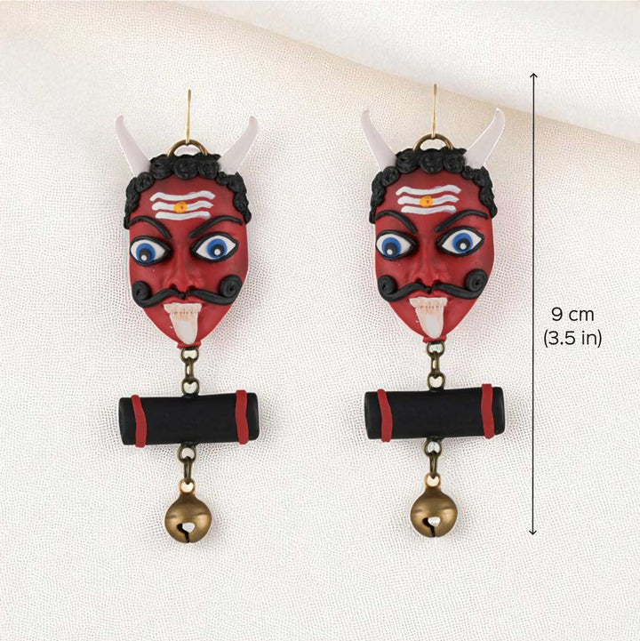Handmade Polymer Clay Drishti Bommai Design Earrings